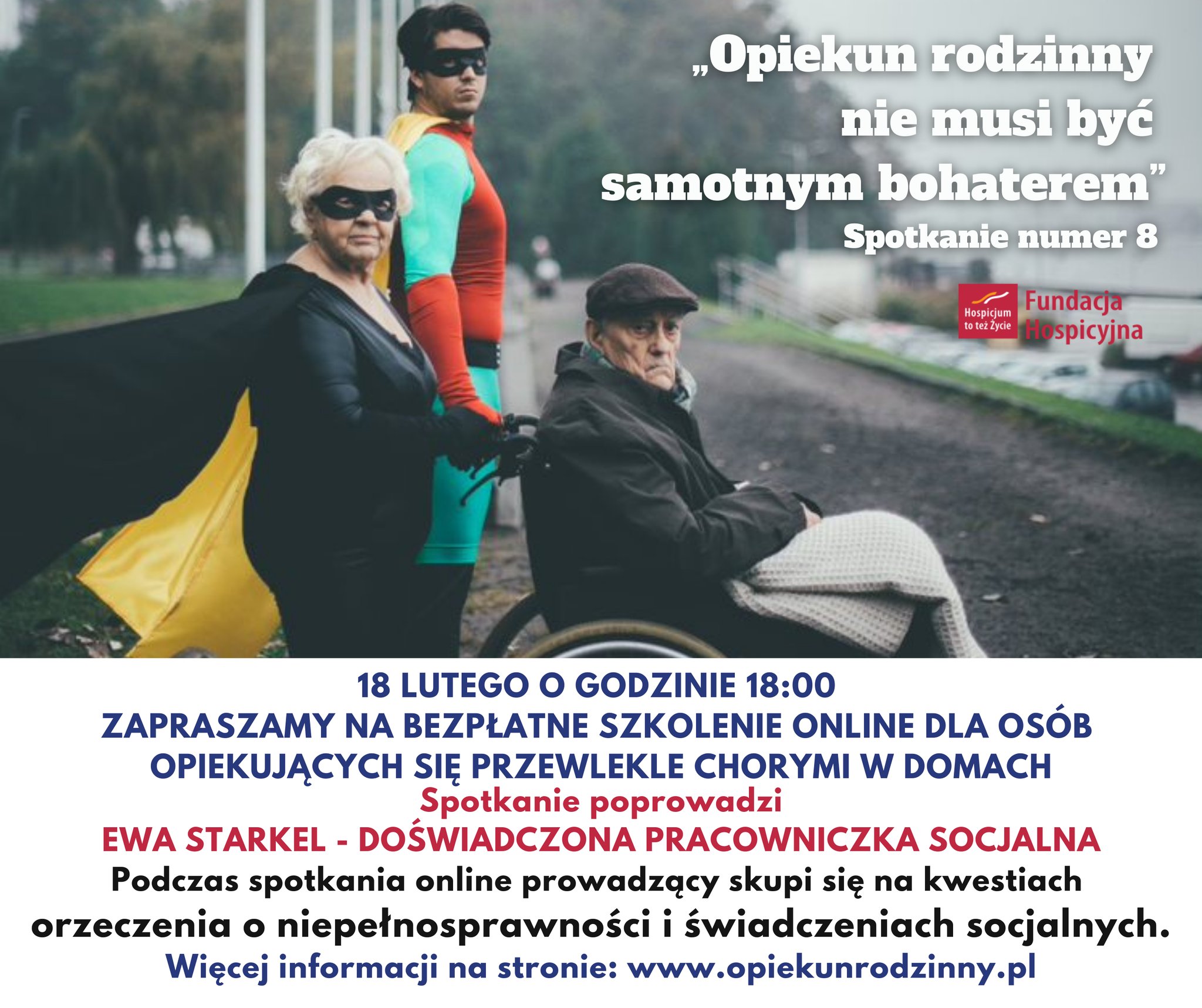 Fundacja Hospicyjna - informacja o spotkaniach online dla Opiekunów Rodzinnych
